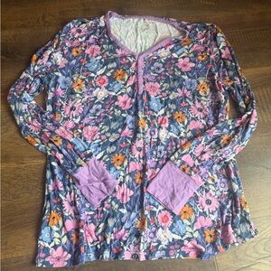 Little Sleepies Floral Long Sleeve Top in Navy, Pink, Purple, Orange